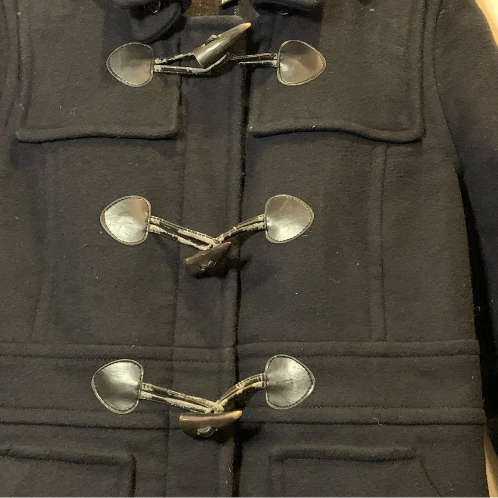 Barbour Vintage Buttermere Wool Toggle Hooded Duffle Coat Peacoat Size 6 - Picture 4 of 11